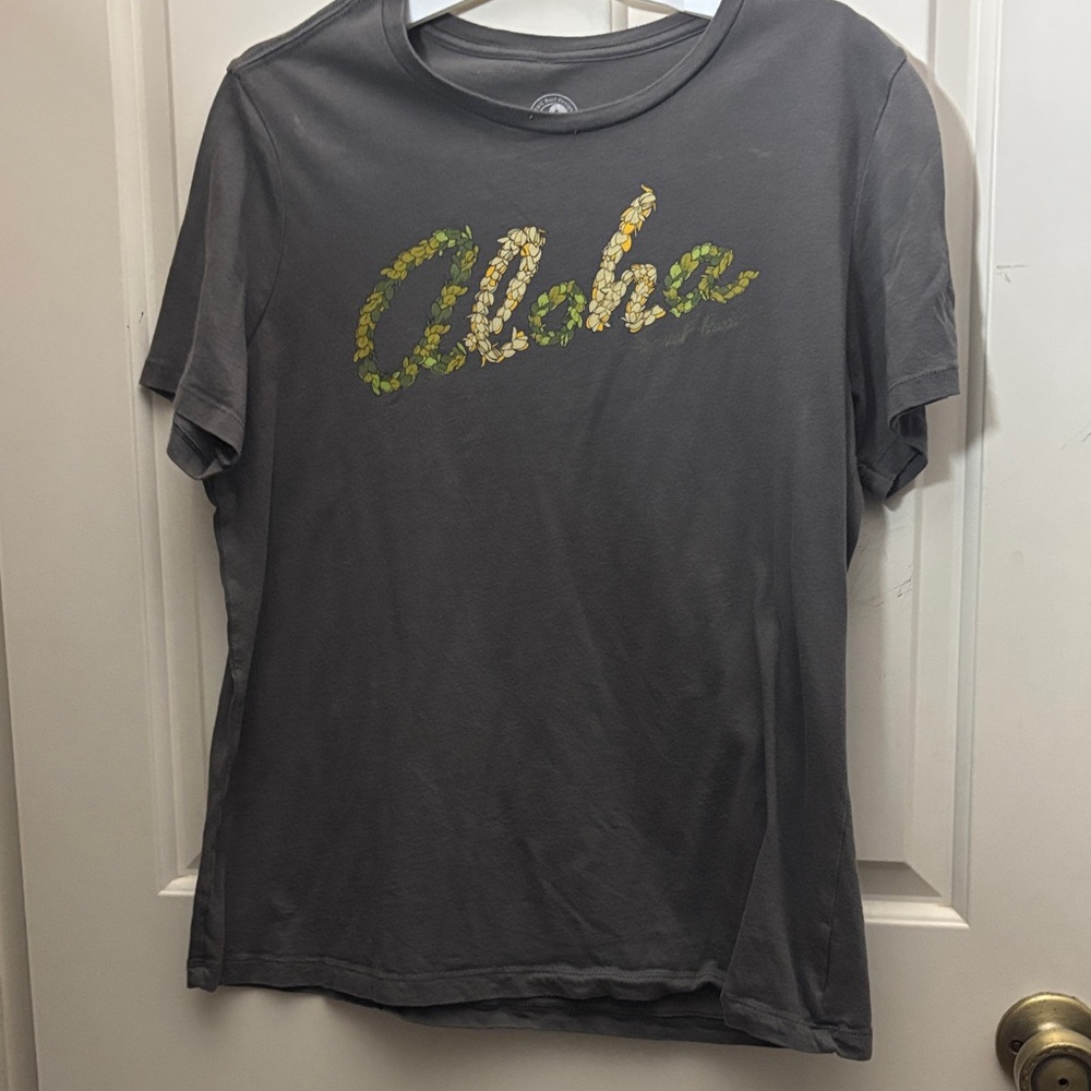 Gray Aloha Short Sleeve Tee